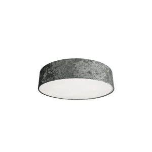 Modern Grey 4-Light Round Shaped Crocodile Fabric Flush Mount Ceiling Light 8956 Croco