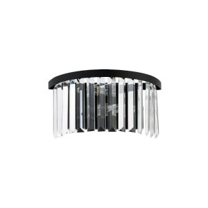 Neoclassic 2-Light Black Wall Lamp with Crystals Cristal Nowodvorski