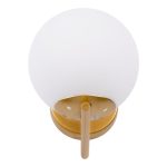 Vintage Elegant Classic 1-Light Gold Spherical Wall Lamp with Matte Glass 01426 JADA globostar