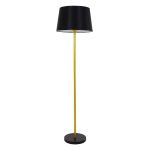 Modern 1-Light Gold Floor Lamp with Black Cone Shade 00829 ASHLEY