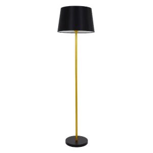 Modern Black Gold Floor Lamp Cone Shaped Shade 00829 ASHLEY