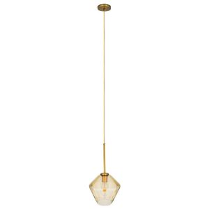Honey Gold 1-Light Modern Glass Hanging Ceiling Light Ø22 00869 globostar