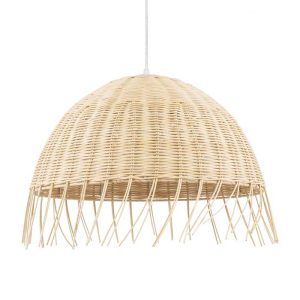 Rustic Beige 1-Light Bamboo Wooden Pendant Ceiling Light Ø50 00712 JAKARTA