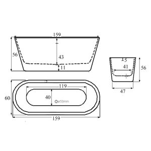 Solid Surface 4326 Modern White Matt Oval Freestanding Bath Tub Dimensions