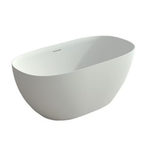 Karag Chiara Corian Double Ended Curved White Mat Free-Standing Bath Tub 165x83