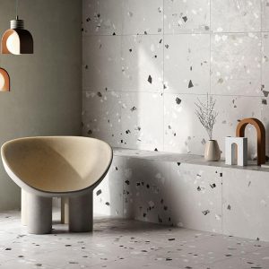 Fioranese Schegge Calce Decor Matt Terrazzo Effect Wall & Floor Gres Porcelain Tile 90x90