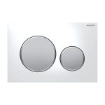 115.882.KL.1 Sigma 20 Geberit White Dual Flush Plate for Concealed Cistern 2 Round Button